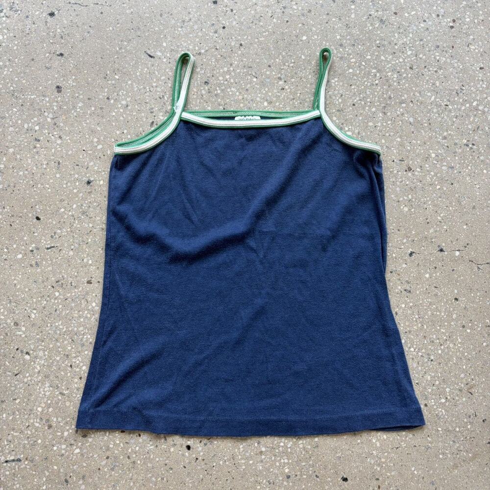 Vintage 80s Topic Knits Blue/Green Blank Tank Top